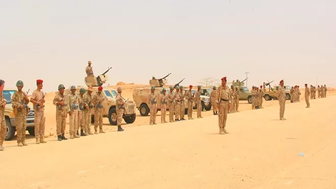 "المنطقة العسكرية الأولى" تتعزز بقوات كبيرة إلى صحراء حضرموت